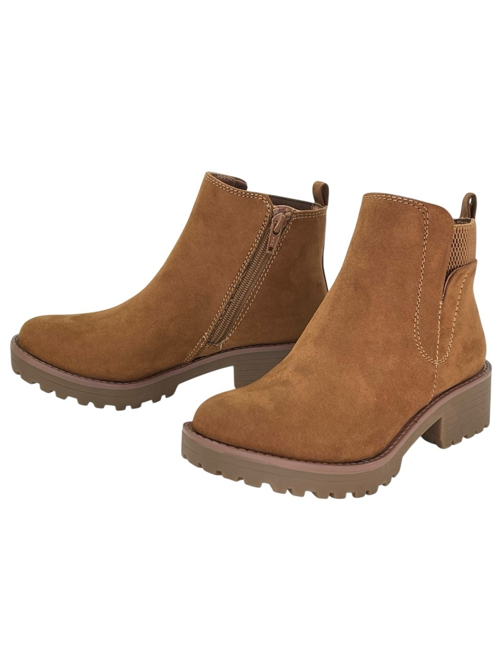 Sun + Stone Kandy Brown Microsuede Womens Ankle Boots Size 5M - Picture 8 of 12